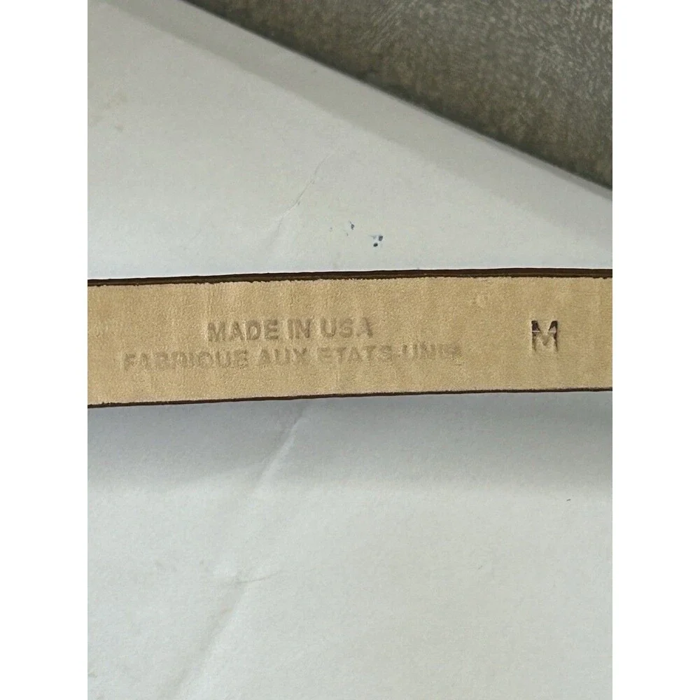 Talbots Brown Crocodile Style Embossed Belt with Silver Buckle. Size M